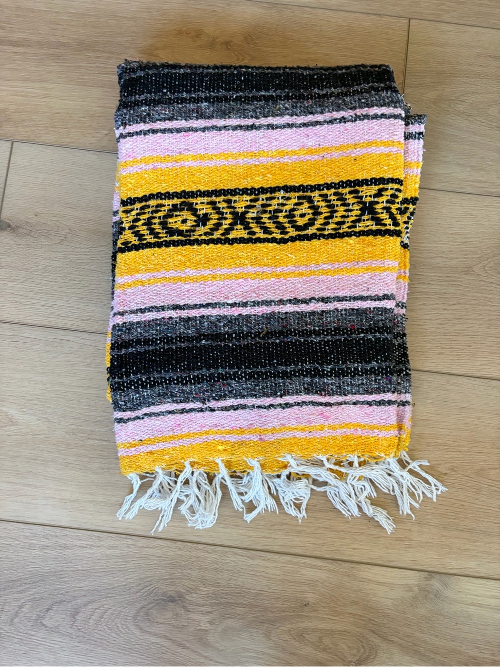 Pink & Yellow Striped Throw Blanket